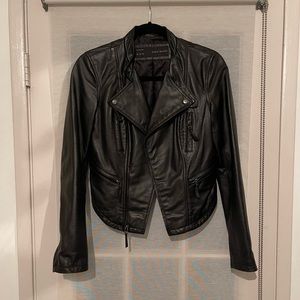 Zara black leather moto jacket